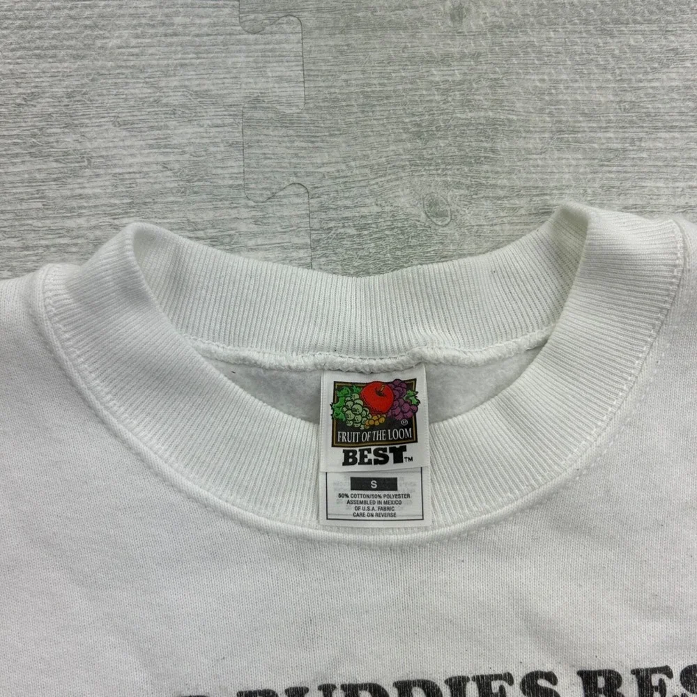 Vintage 90s Pound Buddies Rescue Sweatshirt Size Small‎ White Puppy Dog Crewneck